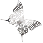 Set of 12 pieces butterflies with adhesive, house or event decorations, silver color, A38